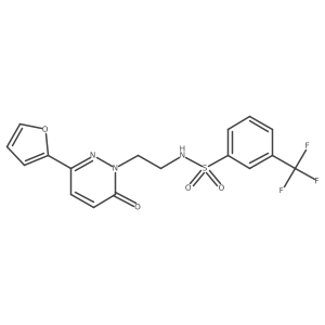 N-(2-(3-(furan-2-yl)-6-oxopyridazin-1(6H)-yl)ethyl)-3-(trifluoromethyl)benzenesulfonamide结构式