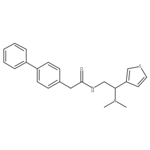 2-([1,1'-biphenyl]-4-yl)-N-(2-(dimethylamino)-2-(thiophen-3-yl)ethyl)acetamide结构式