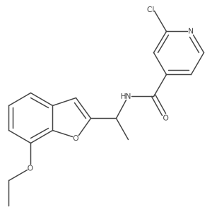 2-chloro-N-[1-(7-ethoxy-1-benzofuran-2-yl)ethyl]pyridine-4-carboxamide结构式