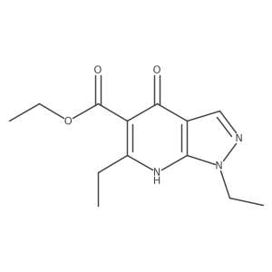 Ethyl 1,6-diethyl-4-hydroxy-1H-pyrazolo[3,4-b]pyridine-5-carboxylate结构式
