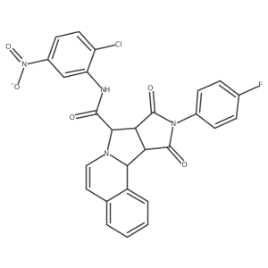 (11S,12R,16S)-N-(2-chloro-5-nitrophenyl)-14-(4-fluorophenyl)-13,15-dioxo-10,14-diazatetracyclo[8.6.0.02,7.012,16]hexadeca-2,4,6,8-tetraene-11-carboxamide Structure