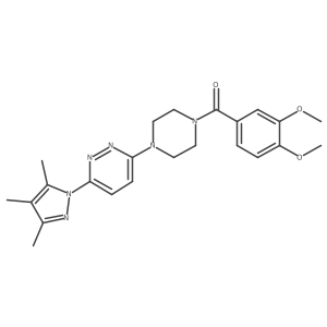 3-[4-(3,4-dimethoxybenzoyl)piperazin-1-yl]-6-(3,4,5-trimethyl-1H-pyrazol-1-yl)pyridazine Structure