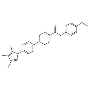 2-(4-methoxyphenyl)-1-(4-(6-(3,4,5-trimethyl-1H-pyrazol-1-yl)pyridazin-3-yl)piperazin-1-yl)ethanone结构式