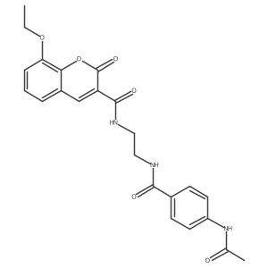 N-(2-(4-acetamidobenzamido)ethyl)-8-ethoxy-2-oxo-2H-chromene-3-carboxamide结构式