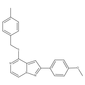 2-(4-Methoxyphenyl)-4-{[(4-methylphenyl)methyl]sulfanyl}pyrazolo[1,5-A]pyrazine结构式