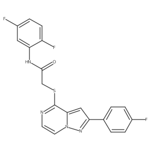 N-(2,5-difluorophenyl)-2-{[2-(4-fluorophenyl)pyrazolo[1,5-a]pyrazin-4-yl]sulfanyl}acetamide Structure