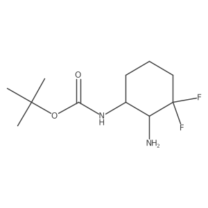 Tert-butyl ((1S,2R)-2-amino-3,3-difluorocyclohexyl)carbamate结构式