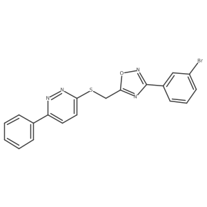 3-({[3-(3-Bromophenyl)-1,2,4-oxadiazol-5-yl]methyl}thio)-6-phenylpyridazine结构式