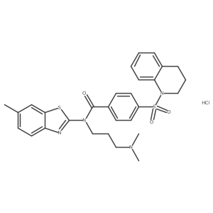 N-[3-(dimethylamino)propyl]-N-(6-methyl-1,3-benzothiazol-2-yl)-4-(1,2,3,4-tetrahydroquinoline-1-sulfonyl)benzamide hydrochloride结构式