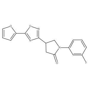 1-(3-Fluorophenyl)-4-[5-(furan-2-yl)-1,2,4-oxadiazol-3-yl]pyrrolidin-2-one Structure