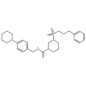 1-[(3-Phenylpropyl)sulfonyl]-N-[[4-(1-piperidinyl)phenyl]methyl]-3-piperidinecarboxamide Structure