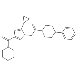 2-(5-cyclopropyl-3-(morpholine-4-carbonyl)-1H-pyrazol-1-yl)-1-(4-phenylpiperazin-1-yl)ethanone Structure