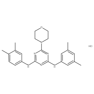 N2-(3,4-dimethylphenyl)-N4-(3,5-dimethylphenyl)-6-morpholino-1,3,5-triazine-2,4-diamine hydrochloride Structure