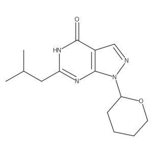 1,5-Dihydro-6-(2-methylpropyl)-1-(tetrahydro-2H-pyran-2-yl)-4H-pyrazolo[3,4-d]pyrimidin-4-one结构式