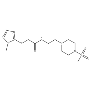 2-((1-methyl-1H-tetrazol-5-yl)thio)-N-(2-(4-(methylsulfonyl)piperazin-1-yl)ethyl)acetamide Structure