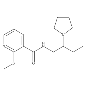 2-(methylsulfanyl)-N-[2-(pyrrolidin-1-yl)butyl]pyridine-3-carboxamide结构式