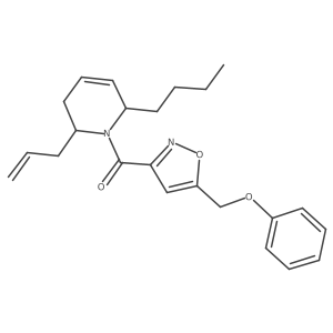 [(2S,6S)-6-butyl-2-prop-2-enyl-3,6-dihydro-2H-pyridin-1-yl]-[5-(phenoxymethyl)-1,2-oxazol-3-yl]methanone Structure