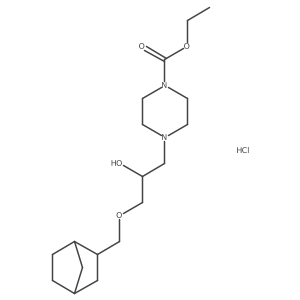 ethyl 4-(3-((1R,4S)-bicyclo[2.2.1]heptan-2-ylmethoxy)-2-hydroxypropyl)piperazine-1-carboxylate hydrochloride Structure