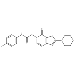 2-(7-oxo-2-thiomorpholinothiazolo[4,5-d]pyrimidin-6(7H)-yl)-N-(p-tolyl)acetamide Structure