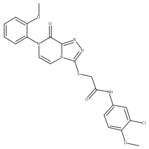N-(3-chloro-4-methoxyphenyl)-2-((7-(2-methoxyphenyl)-8-oxo-7,8-dihydro-[1,2,4]triazolo[4,3-a]pyrazin-3-yl)thio)acetamide结构式