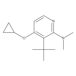3-Tert-butyl-4-cyclopropoxy-N,N-dimethylpyridin-2-amine结构式