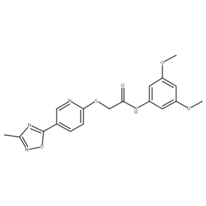 N-(3,5-dimethoxyphenyl)-2-((5-(3-methyl-1,2,4-oxadiazol-5-yl)pyridin-2-yl)thio)acetamide结构式