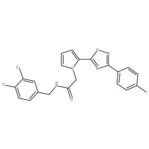 N-(3-chloro-4-fluorobenzyl)-2-{2-[3-(4-methylphenyl)-1,2,4-oxadiazol-5-yl]-1H-pyrrol-1-yl}acetamide Structure