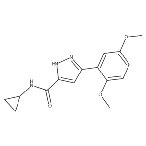N-cyclopropyl-5-(2,5-dimethoxyphenyl)-1H-pyrazole-3-carboxamide结构式