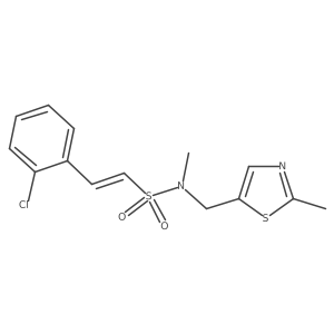 (E)-2-(2-chlorophenyl)-N-methyl-N-[(2-methyl-1,3-thiazol-5-yl)methyl]ethenesulfonamide结构式