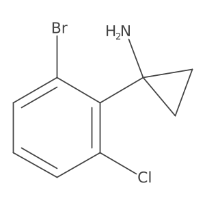 1-(2-Bromo-6-chlorophenyl)cyclopropan-1-amine结构式
