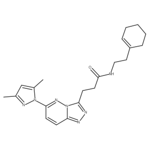 N-[2-(cyclohex-1-en-1-yl)ethyl]-3-[6-(3,5-dimethyl-1H-pyrazol-1-yl)[1,2,4]triazolo[4,3-b]pyridazin-3-yl]propanamide结构式