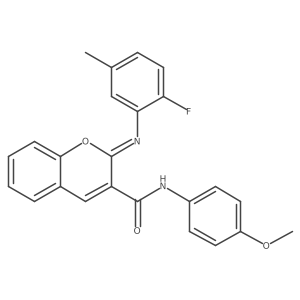 (2Z)-2-[(2-fluoro-5-methylphenyl)imino]-N-(4-methoxyphenyl)-2H-chromene-3-carboxamide Structure