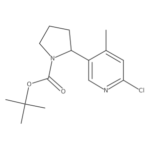 tert-Butyl 2-(6-chloro-4-methylpyridin-3-yl)pyrrolidine-1-carboxylate结构式