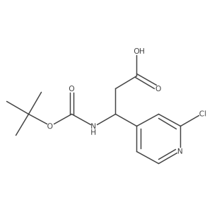 (3S)-3-{[(tert-butoxy)carbonyl]amino}-3-(2-chloropyridin-4-yl)propanoic acid结构式