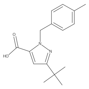 5-Tert-butyl-2-[(4-methylphenyl)methyl]pyrazole-3-carboxylic acid Structure