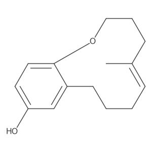 (6Z)-6-methyl-2-oxabicyclo[9.4.0]pentadeca-1(11),6,12,14-tetraen-13-ol Structure