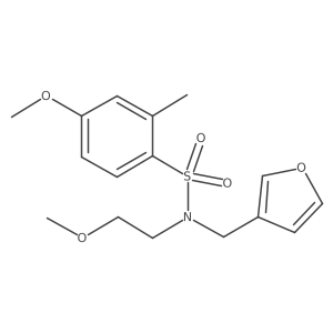 N-(furan-3-ylmethyl)-4-methoxy-N-(2-methoxyethyl)-2-methylbenzenesulfonamide结构式