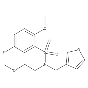 5-fluoro-N-(furan-3-ylmethyl)-2-methoxy-N-(2-methoxyethyl)benzenesulfonamide结构式