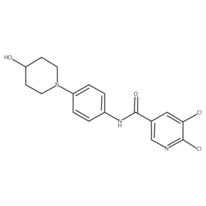 5,6-dichloro-N-[4-(4-hydroxypiperidin-1-yl)phenyl]pyridine-3-carboxamide结构式