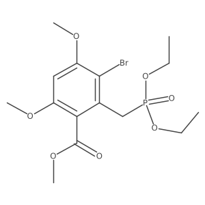 Methyl 3-bromo-2-((diethoxyphosphoryl)methyl)-4,6-dimethoxybenzoate Structure