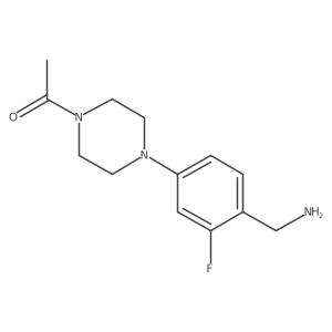 1-[4-[4-(Aminomethyl)-3-fluorophenyl]-1-piperazinyl]ethanone结构式