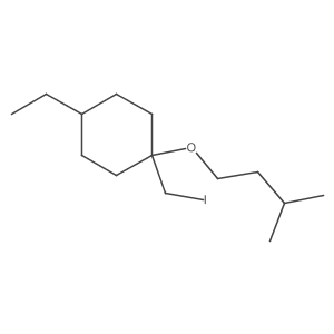 4-Ethyl-1-(iodomethyl)-1-(3-methylbutoxy)cyclohexane结构式