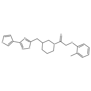 1-(3-((3-(Thiophen-3-yl)-1,2,4-oxadiazol-5-yl)methyl)piperidin-1-yl)-2-(o-tolyloxy)ethanone Structure