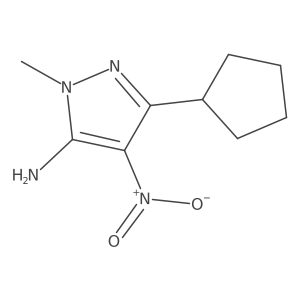 3-Cyclopentyl-1-methyl-4-nitro-1H-pyrazol-5-amine结构式