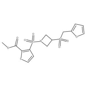 Methyl 3-((3-((furan-2-ylmethyl)sulfonyl)azetidin-1-yl)sulfonyl)thiophene-2-carboxylate结构式