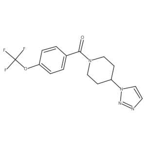 (4-(1H-1,2,3-triazol-1-yl)piperidin-1-yl)(4-(trifluoromethoxy)phenyl)methanone结构式