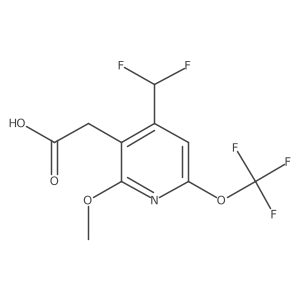 2-(4-(Difluoromethyl)-2-methoxy-6-(trifluoromethoxy)pyridin-3-yl)acetic acid Structure