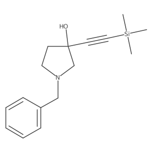 1-Benzyl-3-(2-(trimethylsilyl)ethynyl)pyrrolidin-3-ol结构式