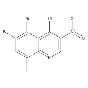 5-Bromo-4-chloro-6-fluoro-8-methyl-3-nitroquinoline Structure