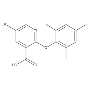 5-Bromo-2-(2,4,6-trimethylphenoxy)pyridine-3-carboxylic acid结构式
